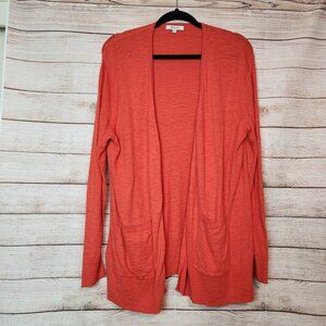 Madewell Open Cardigan Sweater Women's Size M Cotton Polyamide Blend Knit Pocket
